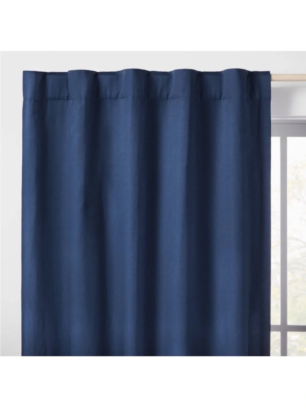 **Set of 2** Pillowfort Navy Twill Blackout Window Curtain Panels 42”x84” NEW